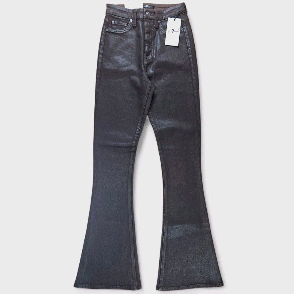 7 For All Mankind Women's Black Boot Cut Jeans